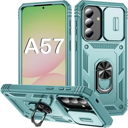 Vista 149 de PASNEW Funda militar para iPhone 13 Pro Max, cubierta de cámara deslizante y soporte de anillo de metal de 360°, carcasa rígida multicapa resistente
