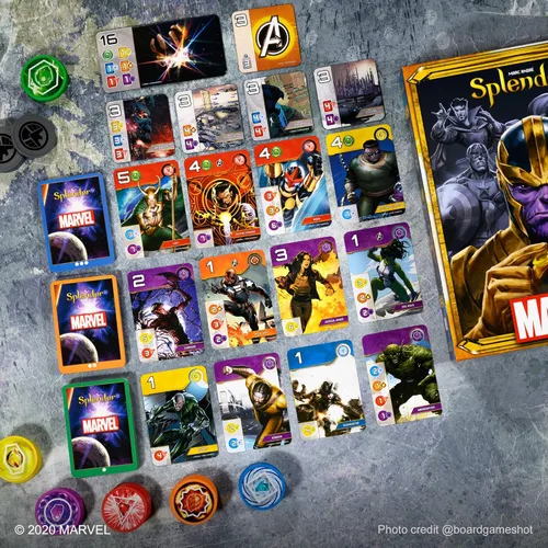 Vista 5 de Asmodee Juego de mesa Marvel Splendor: une héroes y gemas en una aventura de estrategia épica, juego familiar para niños y adultos, a partir de 10