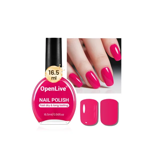 Vista 8 de OpenLive 16.5ml Esmalte de uñas negro de gran volumen de secado rápido, esmalte de uñas de color de secado rápido y larga duración para arte de uñas