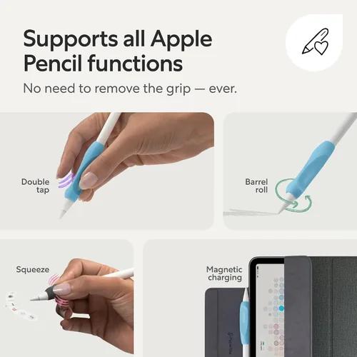 Vista 4 de Paperlike Empuñaduras para Apple Pencil de 1ª y 2ª Generación, USB-C y Pro - Juego de 2 - Precisión ergonómica