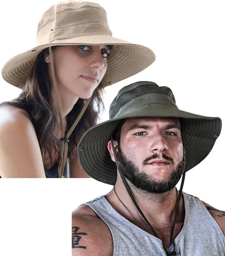 Vista 13 de GearTOP Safari Hat for Men Sun Hats for Women UV Protection UPF 50+ Fishing, Gardening, Hiking Hat (22-23 1/2")