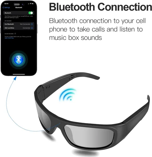 Vista 3 de OhO sunshine Bluetooth Audio Sunglasses, Lightweight Open Ear Sport Glasses, 10H Playtime,Water Resistant with Voice Control
