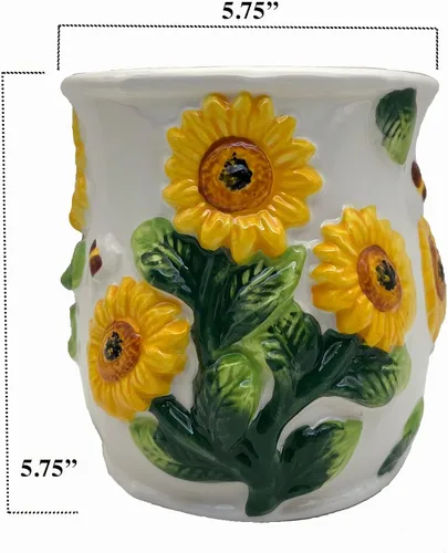 Vista 7 de ACK Soporte para utensilios de cocina, decoración moderna de cocina, almacenamiento de cocina (girasol 3D)