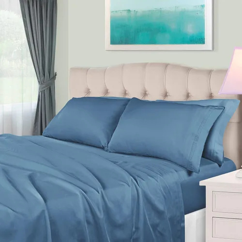 Vista 40 de BLUENILEMILLS Juego de ropa de cama ultrasuave de algodón egipcio de fibra larga, 650 hilos, lujoso, elegante, tejido de satén suave, 1 sábana