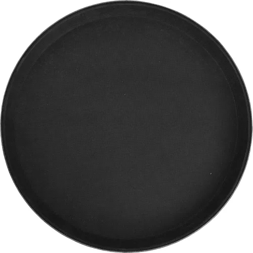 Vista 2 de Winco Bandeja de fibra de vidrio premium de 26" x 22", antideslizante, marrón, ovalada