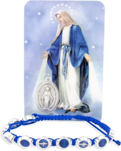 Vista 4 de Pulsera de cordón ajustable católica con esmalte