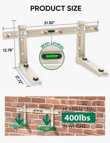 Vista 2 de Soporte de montaje en pared mini dividido: soporte de CA de montaje en pared para aire acondicionado exterior de 7000-12000 BTU Mini Split