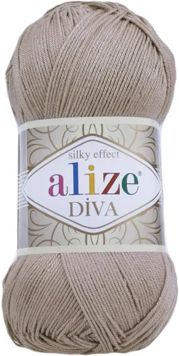 Vista 27 de Alize Diva Silk Effect 100% hilo acrílico de microfibra, 1 madejas de bola de 3.53 oz 383yds color (1 - crema)