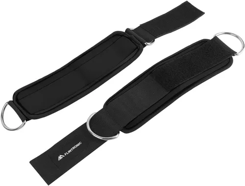 Vista 8 de flintronic 2 correas de tobillo para máquina de cable, puños de gimnasio con doble anillo en D de acero inoxidable, tobillera de gimnasio