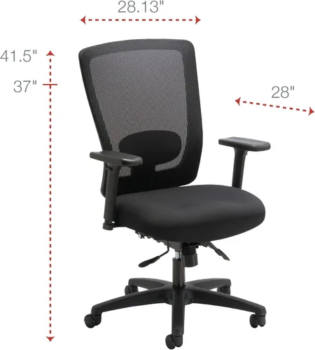 Vista 3 de Alera ALE Envy Series Silla multifunción de malla con respaldo medio, color negro