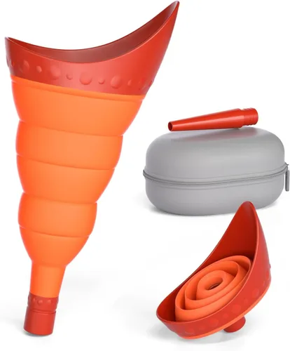 Vista 12 de TRIPTIPS Pee Conch Dispositivo Urinario Plegable Femenino Dispositivo Urinario Portátil para Mujeres Embudo para Orinar para Mujeres Viaje, Copa