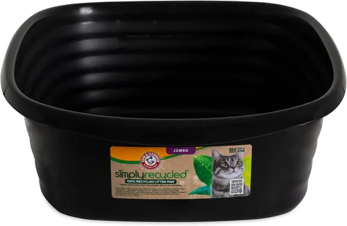 Vista 9 de Arm & Hammer Caja de arena para gatos con bordes altos y Microban, fabricada en Estados Unidos Tall sturdy walls help contain spray, scatter and