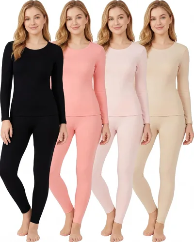 Vista 9 de Conjunto de 4 calzoncillos largos con forro polar para mujer