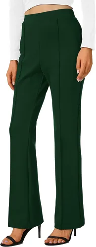 Vista 22 de Urban CoCo Pantalones de trabajo elásticos con corte de bota, pantalones de yoga pequeños para oficina casual