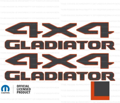 Vista 18 de Adhesivos gráficos de cabecera de gladiador 4x4 para Jeep Wrangler/Gladiator JL/JT (2019-2024) 392 bronce con contorno negro F392BO (juego de 2)