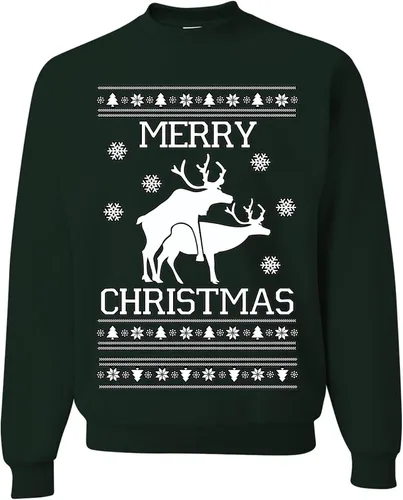 Vista 16 de wild custom apparel Suéter feo de Navidad a la moda más reciente de la colección 3 sudadera de cuello redondo Negro
