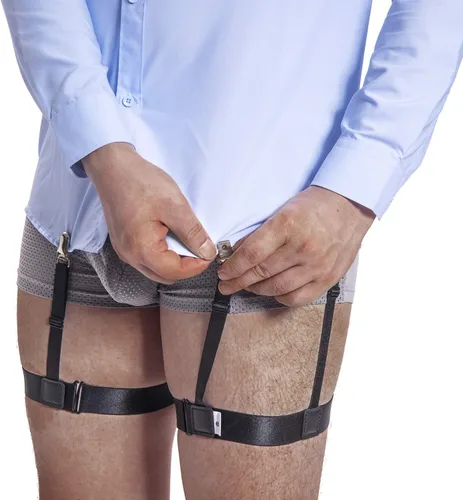 Vista 4 de Mens Shirt Stays Garters Holders Premium Shirt Stays for Men Police Military Law Enforment, Elastic Shirt Tuckers