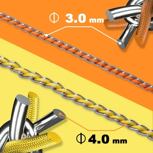 Vista 4 de TSPRO Correa de perro a prueba de mordeduras de acero inoxidable para perro, cadena de metal, correa de entrenamiento para perros con mango suave