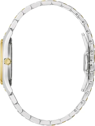Vista 2 de Bulova Ladies' Classic Diamond 3-Hand Quartz Stainless Steel Watch, 16 Diamonds, Mother-of-Pearl Dial, Curved Mineral Crystal