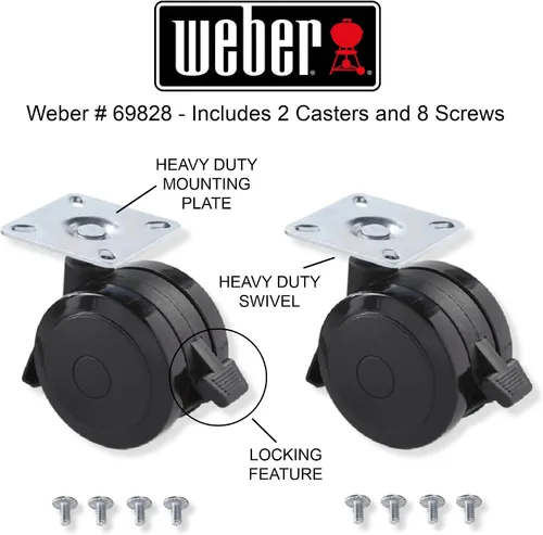 Vista 2 de Weber # 69828 Rueda de bloqueo para parrillas Spirit Serie 200/300