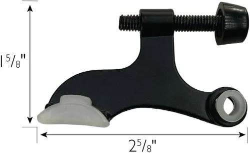 Vista 3 de Design House Design House 189118 - Protector de pared con bisagra de núcleo hueco con punta de goma, topes de puerta ajustables color negro mate