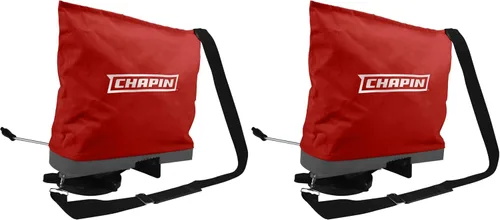 Vista 7 de Chapin 84700A - Esparcidor de semillas profesional de mano de 25 libras con bolsa impermeable, engranajes cerrados, deflector trasero, correa