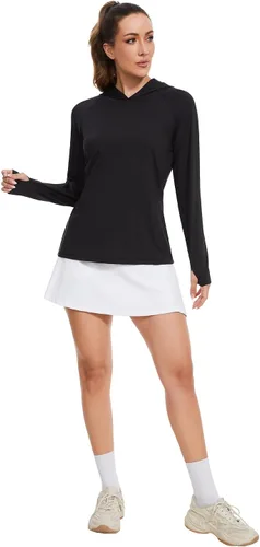 Vista 4 de Camisetas con capucha para mujer, con protección solar, ligeras, para pesca