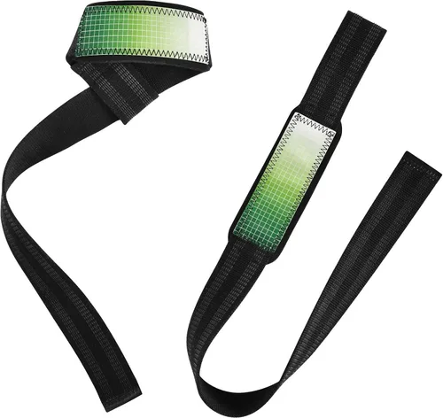 Vista 2 de Green-to-white Gradient Wrist Wraps 26" Anti Slip Heavy Duty Wrist Workout Straps for Weightlifting, Bodybuilding, Strength Training