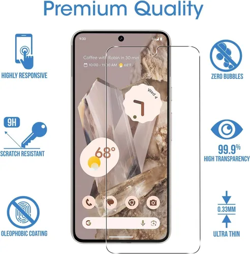 Vista 7 de amFilm - Protector de pantalla para Google Pixel 8 Pro (vidrio templado, 3+1 unidades) Ultrasonic Fingerprint Compatible, with Easy Installation