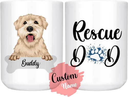Vista 11 de Taza personalizada de Wheaten Terrier con diseño de perro mamá y papá, taza de Wheatie Dog para hombres y mujeres, taza de regalo de dueño de perro