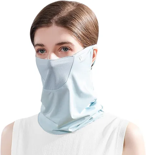 Vista 11 de Protector facial unisex UV multiusos protector para el cuello, polaina elástica para la cara con bucles para las orejas