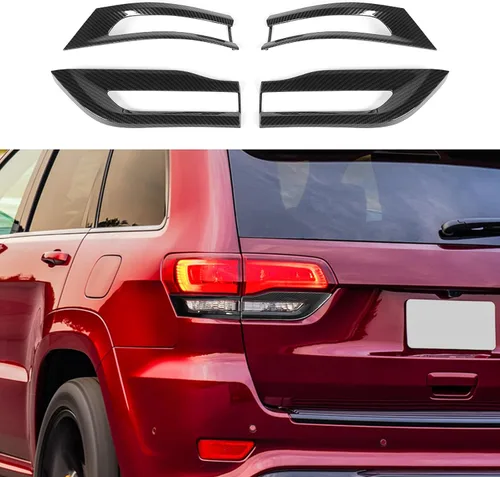 Vista 8 de Jimen Compatible con Jeep Grand Cherokee 2014-2020, 4 piezas de cubierta de luz trasera, accesorios exteriores (negro)