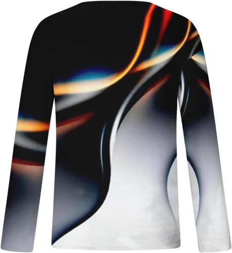 Vista 5 de Men's 3D Printed Graphic Sweatshirts Slim Fit Novelty Pullover Comfy Long Sleeve Blouse Striped Aesthetic Shirts