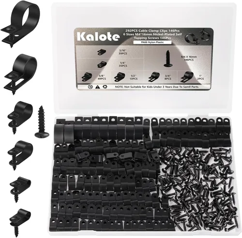 Vista 10 de 130PCS 1/2" Negro Nylon Cable Abrazaderas Set con Tornillos para Gestión de 130 unidades de 1/2 pulgada Blak