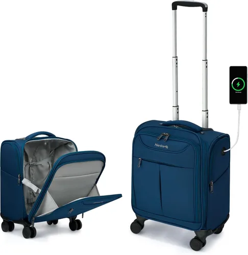 Vista 11 de Hanke Equipaje de mano para debajo del asiento con ruedas, maleta pequeña ligera aprobada por aerolíneas de 16 pulgadas, bolsa de viaje