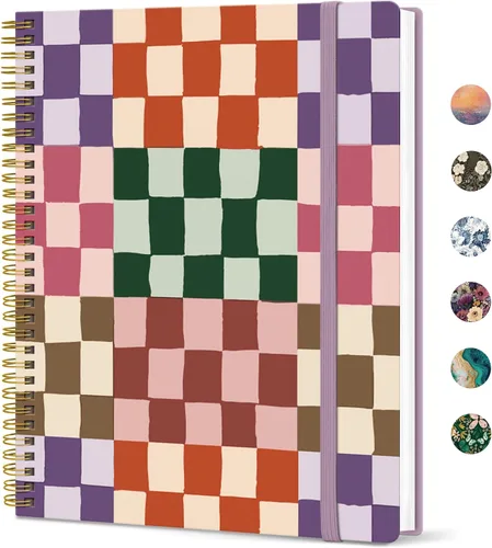 Vista 23 de Taja Diario Grande con Líneas en Espiral para Mujeres, Cuadernos de 8.5" x 11" para Trabajo con Rayado Universitario, Cuadernos A4 Estéticos Bonitos
