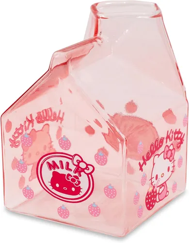 Vista 3 de Hello Kitty Sanrio - Cartón de leche de fresa, jarra pequeña para crema Capacidad para 12 onzas