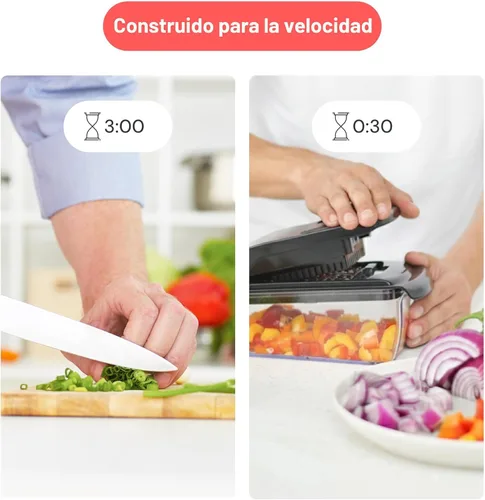 Vista 3 de Fullstar The Original Pro Chopper - Picador de verduras y espiralizador, picador de alimentos con recipiente, rebanador de frutas, accesorios
