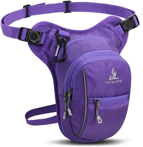 Vista 8 de Bolsa de pierna para motocicleta, ajustable, para correr, ciclismo, multifunción, paquete de cinturón de muslo, camping, senderismo, cadera, bolsa