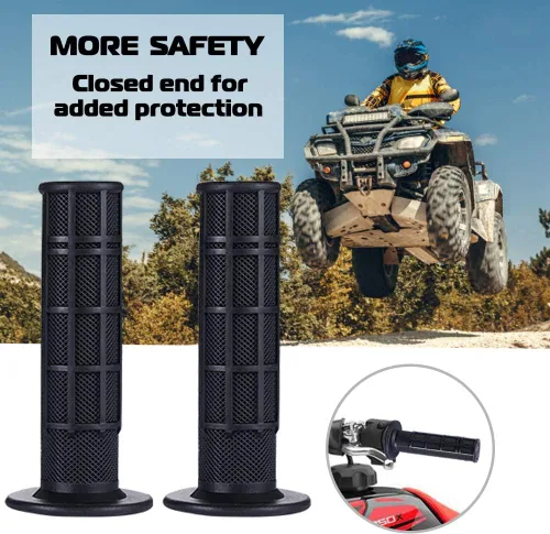 Vista 5 de 7/8'' ATV Grips Universal Handlebar Grips Soft Rubber Motorcycle Grip for ATV Polaris Thumb Throttle Kid Youth 4 Wheeler Quad 400ex