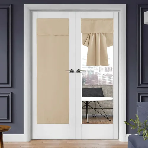 Vista 28 de RYB HOME Cortinas de oscurecimiento de habitación para puerta francesa, cortinas de ventana para puertas de vidrio, aislamiento térmico, cortina