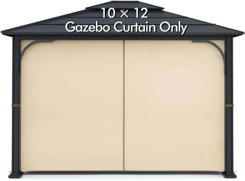 Vista 17 de Cortina Universal de Repuesto para Privacidad de Gazebo - Wonwon Panel de Privacidad con Toldo y Cierre para Gazebo al Aire Libre de 10 x 10 Pies