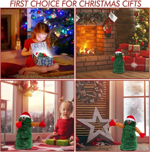 Vista 6 de Gfilay Árbol de Navidad Cantante y Bailante, Decoraciones Navideñas Musicales, Rotativas y Animadas para Niños