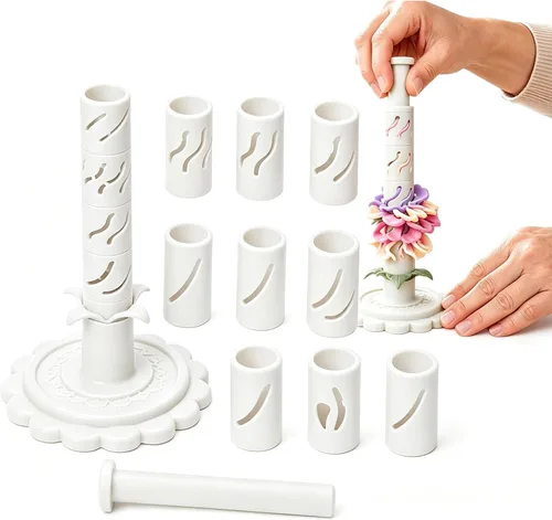 Vista 10 de Modular Clay Bloom Maker DIY, 9 Shaping Sleeves - Flower Craft Tool Blue