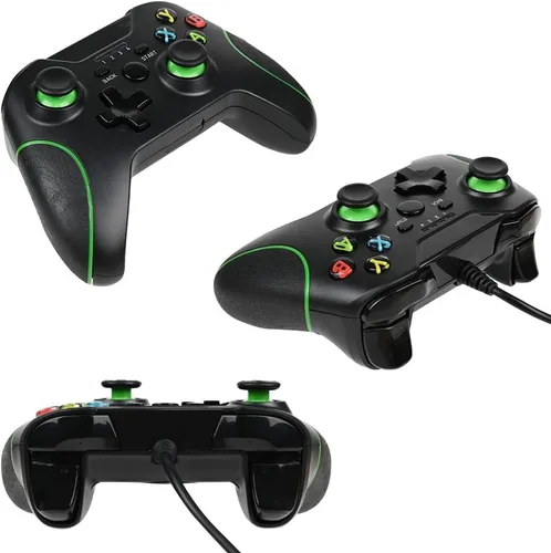 Vista 2 de Zamia - Controlador con cable para Xbox One controlador USB Gamepad Joypad con doble vibración para Xbox OneSXPC con Windows 7810 negro
