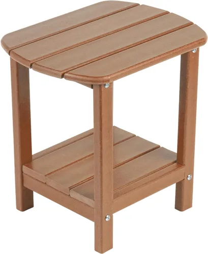 Vista 13 de Mesa auxiliar nalone Adirondack 16.5" Mesa lateral de exterior de plástico HDPE Doble mesa auxiliar Adirondack Mesa pequeña para patio (Aruba)