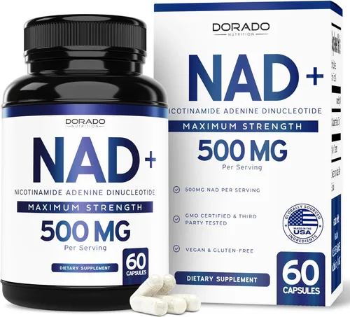 Vista 9 de Suplemento NAD (500 mg de 95% de NAD+ puro por porción), suplemento NMN, soporte de ribósido de nicotinamida NAD