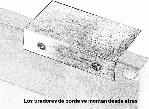 Vista 6 de #3306-3 pulgadas, Tirador de borde de dedo de montaje trasero marca CKP, níquel cepillado