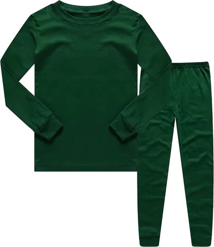 Vista 8 de KikizYe Pijamas para niños, pijamas de manga larga para niños albaricoque/sólido