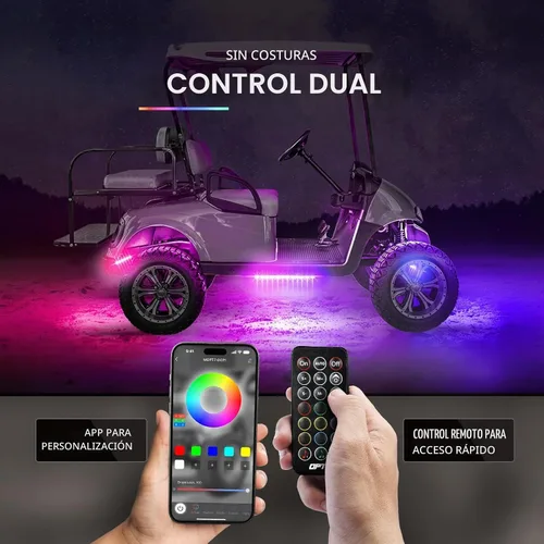 Vista 4 de OPT7 Aura DreamColor Carrito de golf Underglow, 12V luz de persecución